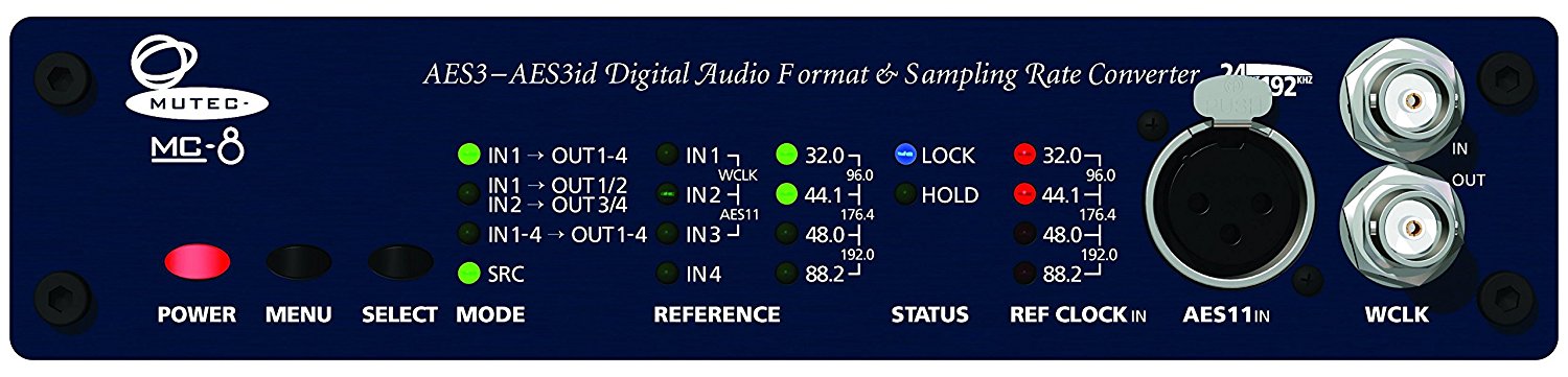 Mutec MC-8 8 channel AES Format & Sampling Rate convertor AES3/11 to AES3/11id